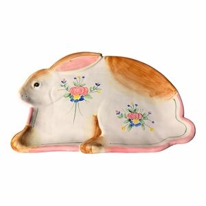 Hand painted VTG 1990’s bunny platter. The Haldon Group
